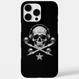 Dark Skull DJ Headphones iPhone 16 Pro Max Case