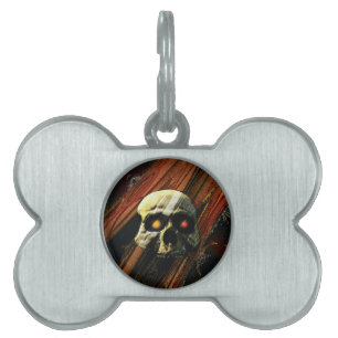 Dark Skull Pet Name Tag