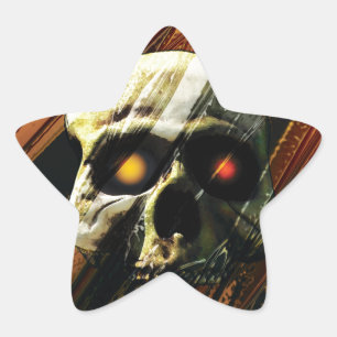 Dark Skull Star Sticker