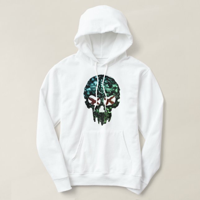 Dark Skull X Eyes Graphic T-Shirt Hoodie (Design Front)
