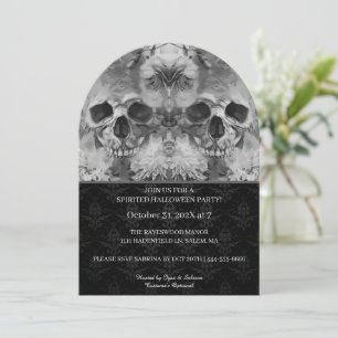 Dark Skulls Halloween Party Invitation