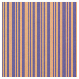 Dark Slate Blue and Brown Lined Pattern Fabric