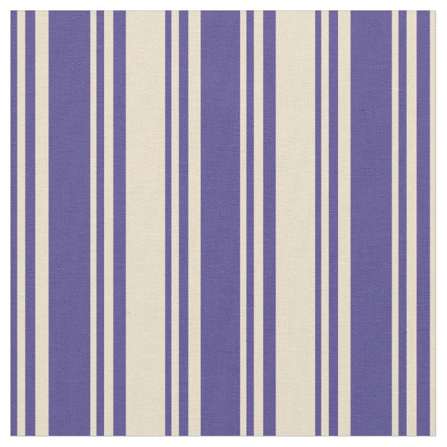 Dark Slate Blue and Tan Lines/Stripes Pattern Fabric (Close Up)