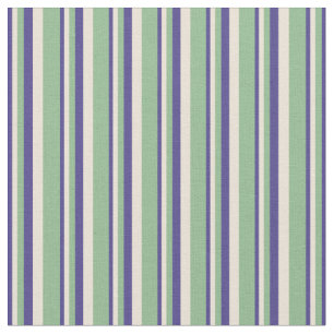 Dark Slate Blue, Bisque, and Dark Sea Green Lines Fabric