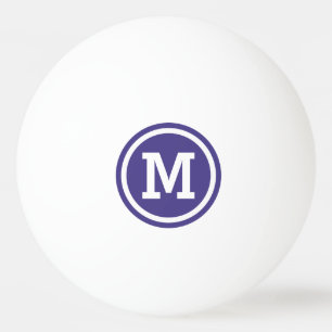 Dark Slate Blue Circle Monogram Ping Pong Ball