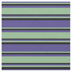 Dark Slate Blue, Dark Sea Green & Black Pattern Fabric