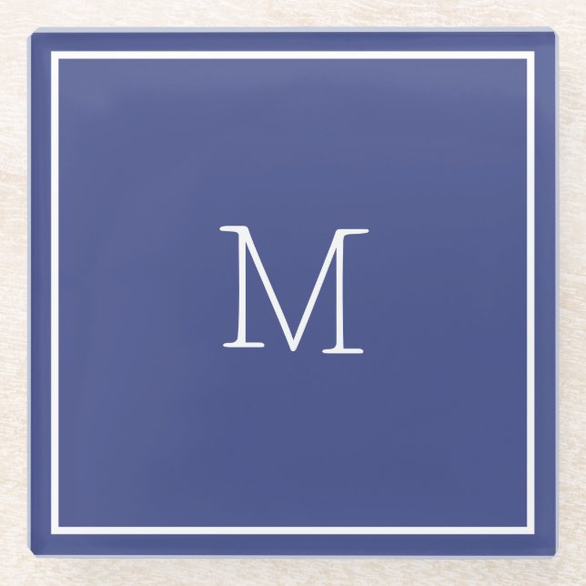 Dark Slate Blue Glass Coaster (Front)