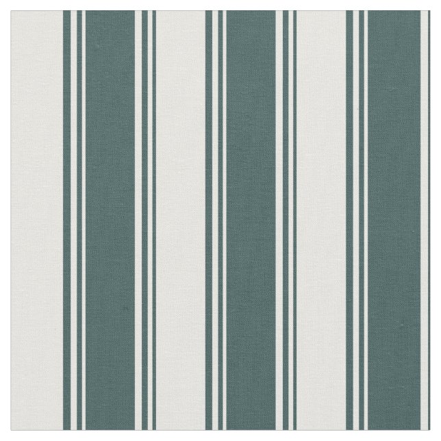 Dark Slate Grey and White Coloured Stripes Pattern Fabric (Close Up)