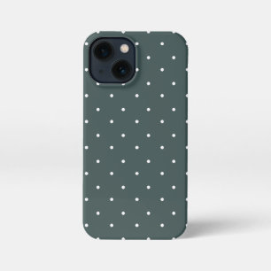 Dark slate grey and white Polka Dots Phone Cases