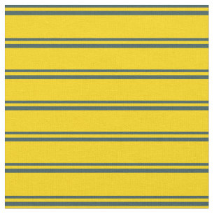 Dark Slate Grey and Yellow Coloured Lines Pattern Fabric