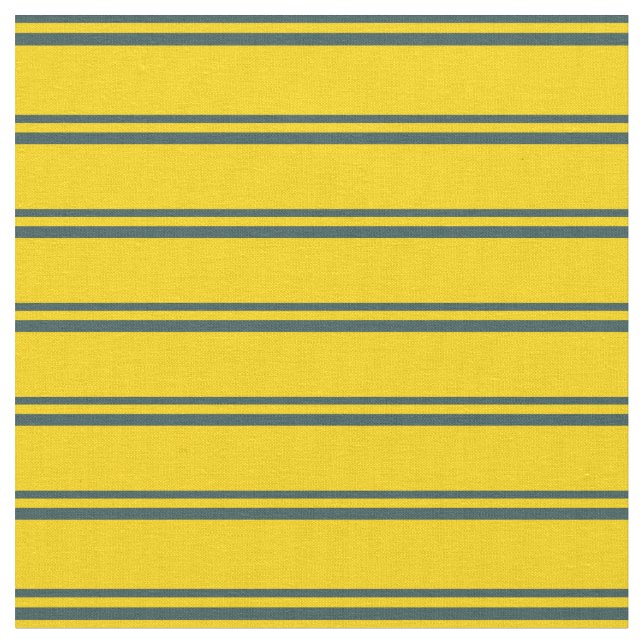 Dark Slate Grey and Yellow Coloured Lines Pattern Fabric (Close Up)