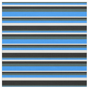 Dark Slate Grey, Blue, Light Yellow, and Black Fabric