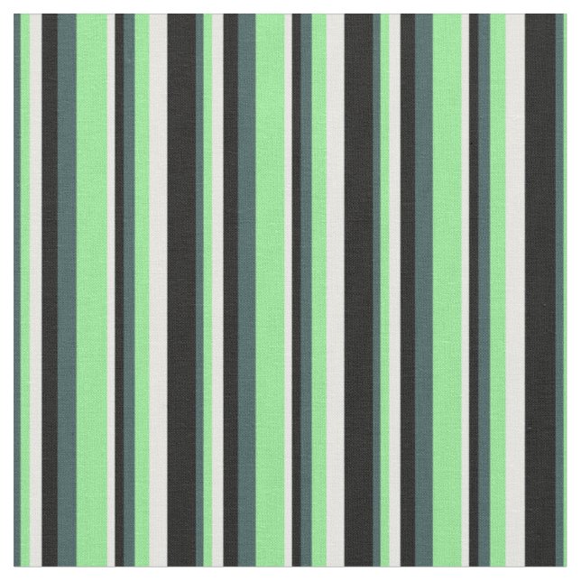 Dark Slate Grey, Light Green, Mint Cream & Black Fabric (Close Up)