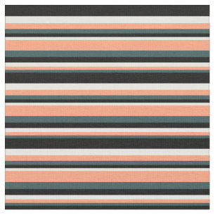 Dark Slate Grey, Light Salmon, White, and Black Fabric