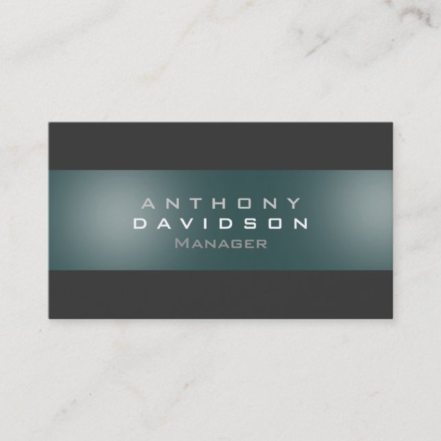 Dark Slate Grey Pattern Monogram Business Card (Front)
