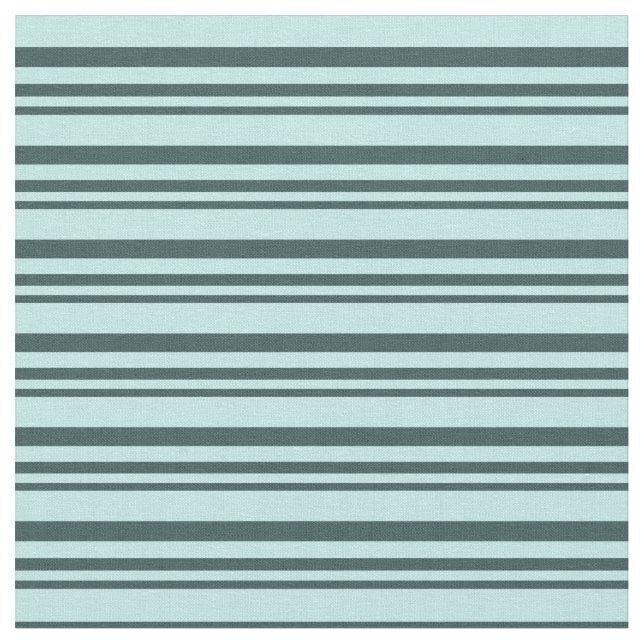 Dark Slate Grey & Turquoise Stripes/Lines Pattern Fabric (Close Up)