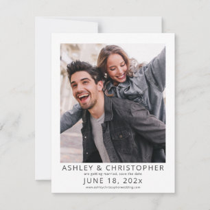 Dark Slate Modern Framed Photo Save The Date