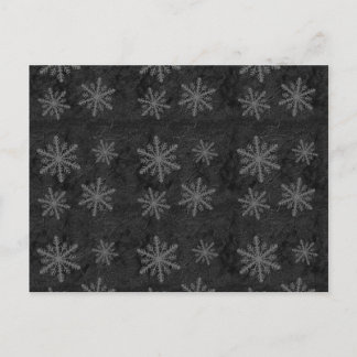 Dark Snowflake Pattern 1 Christmas Holiday Postcard