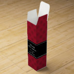 Dark Snowflake Pattern on Red Pattern Personalised Wine Box<br><div class="desc">Dark snowflake pattern on festive red Christmas on personalised Christmas wine  gift box.</div>