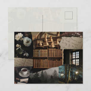 Dark / soft academia scrapbook collage postcard