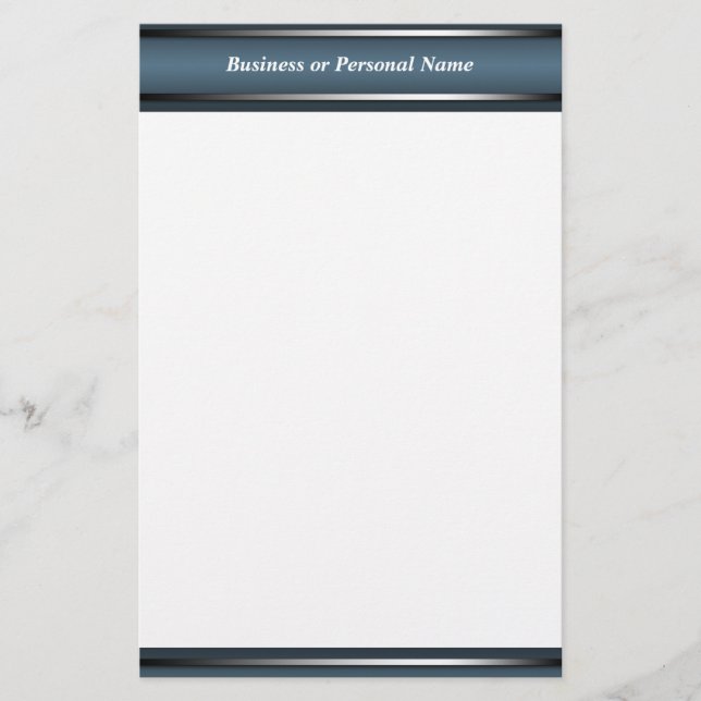 Dark Sophisticated Blue stationery (Front)