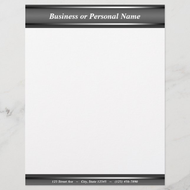 Dark Sophisticated Grey letterhead (Front)