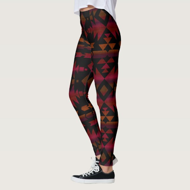 Dark Southwestern Sky Beautiful Boho Leggings (Left)
