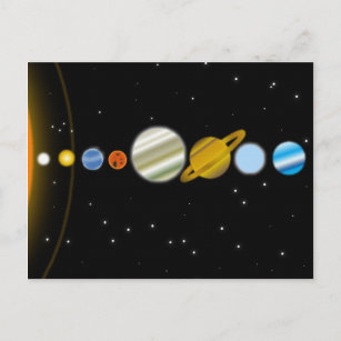 Dark Space with Colourful Planets Fantasy  Postcard