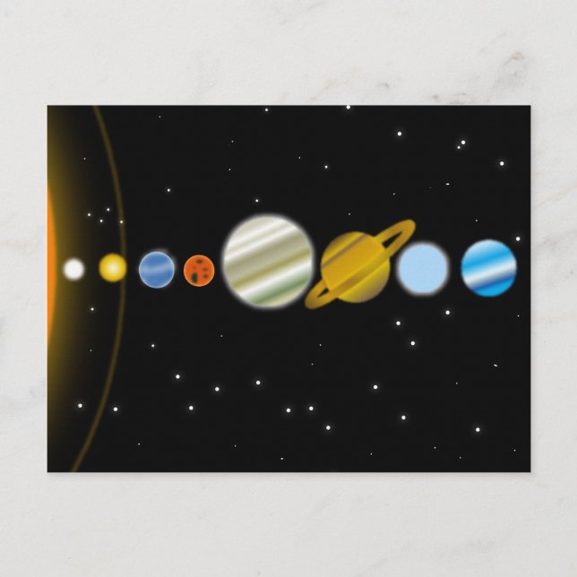 Dark Space with Colourful Planets Fantasy  Postcard (Front)