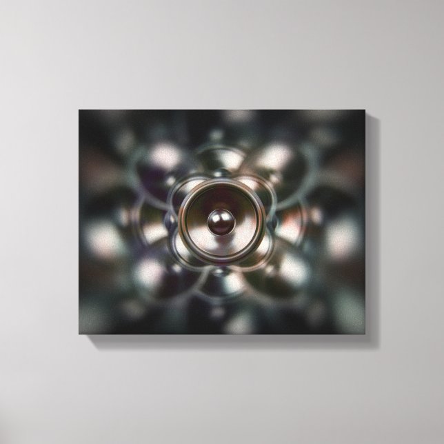 Dark spinning music speaker canvas print (Front)