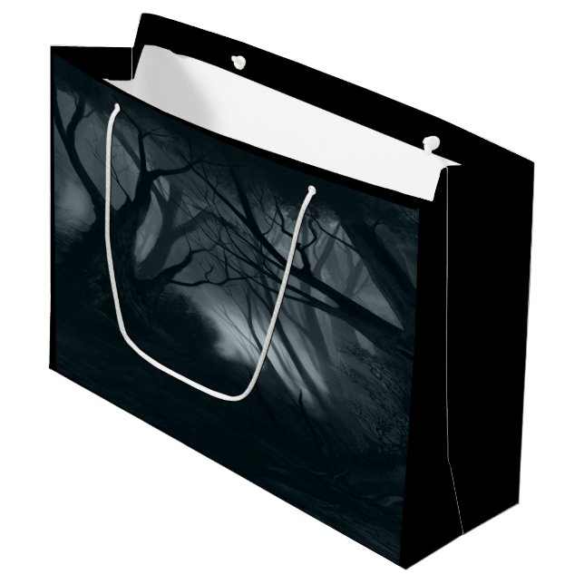 Dark Spooky Forest Large Gift Bag (Front Angled)