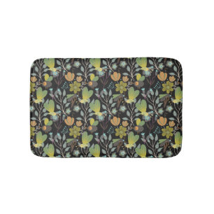 Dark Spring Pattern Bath Mat