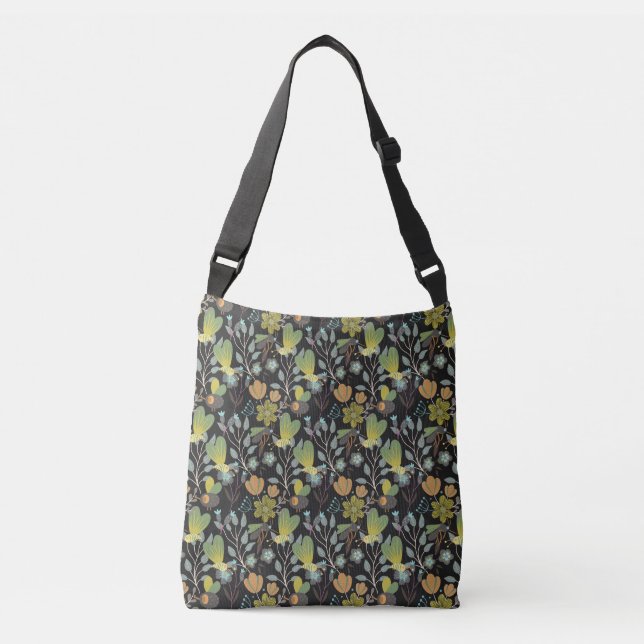 Dark Spring Pattern Crossbody Bag (Front)