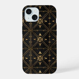 Dark Square Pattern iPhone 15 Case