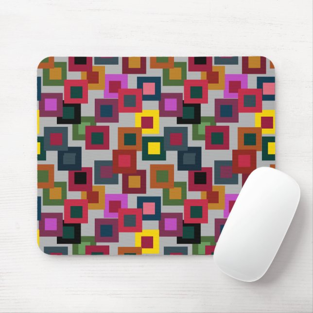 Dark Squares on Light Mouse Mat (With Mouse)