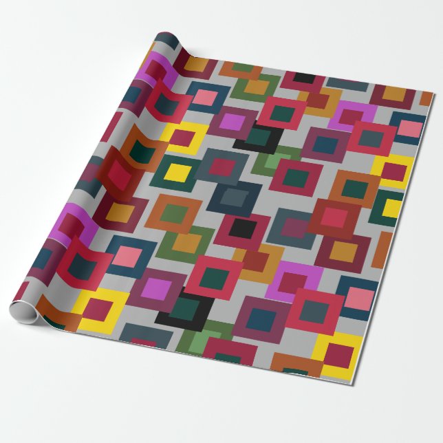 Dark Squares on Light Wrapping Paper (Unrolled)