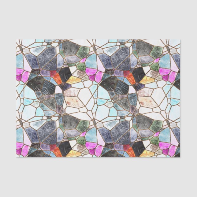 Dark Stained Glass Decoupage Tissue Paper (Front)