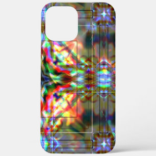 Dark star on glass flower spots, red to dark green iPhone 12 pro max case