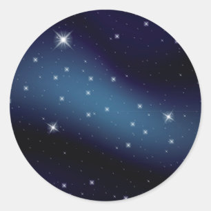 Dark Starry Constellation Classic Round Sticker