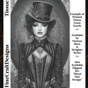 Dark Steampunk Lady Ringmaster DN7LF Decoupage Tissue Paper