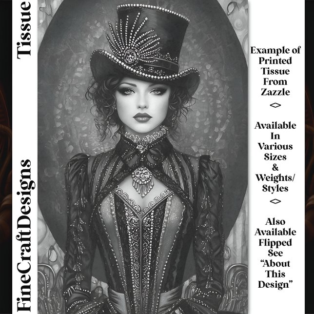 Dark Steampunk Lady Ringmaster DN7RF Decoupage Tissue Paper (Creator Uploaded)