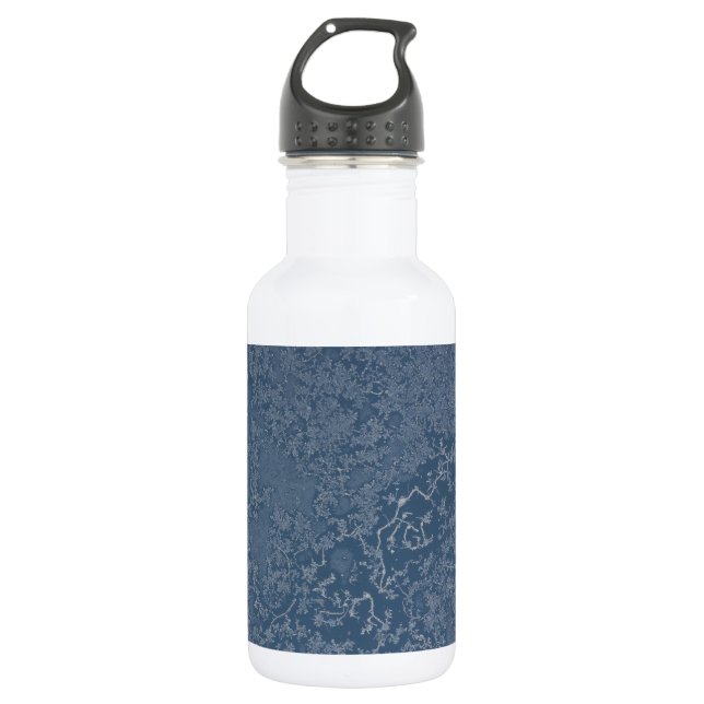 Dark Steel Blue Icy Crystals 532 Ml Water Bottle (Front)