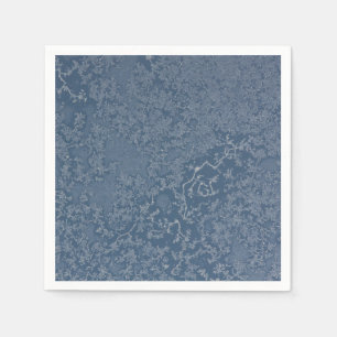 Dark Steel Blue Icy Crystals Paper Napkin
