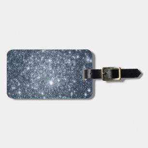 Dark Steel Blue Stars Luggage Tag