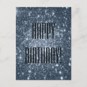 Dark Steel Blue Stars Postcard