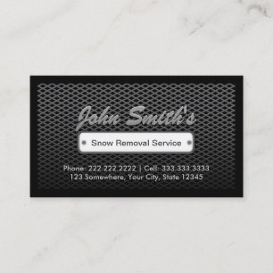 Dark Steel Snow Removal Business Cards