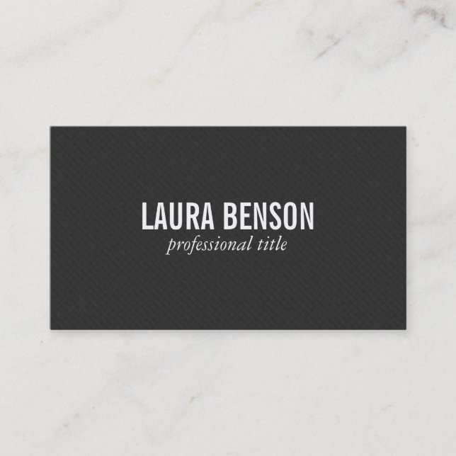 Dark Sticked Linen Print Business Card (Front)