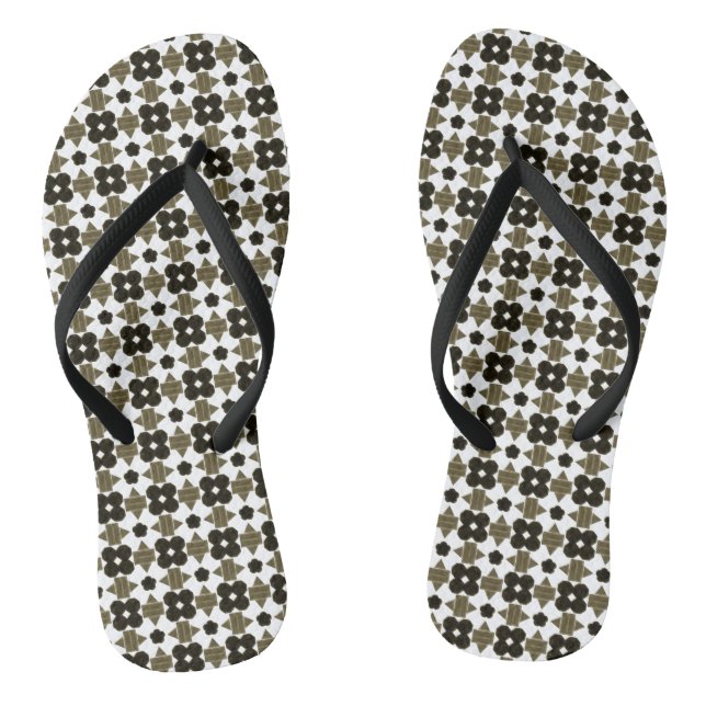 Dark stones Fancy shapes Acrylic Print Beach Towel Flip Flops (Footbed)