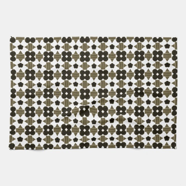 Dark stones Fancy shapes Tea Towel (Horizontal)