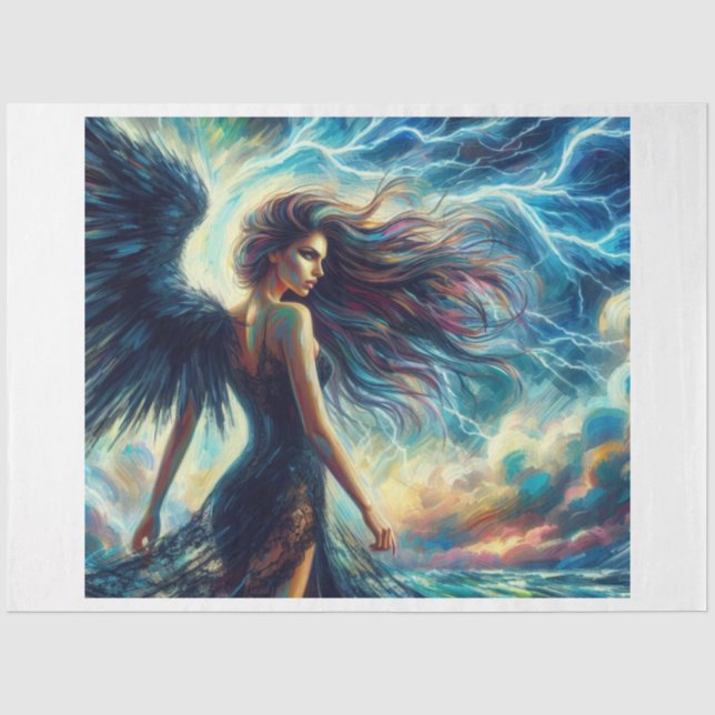 Dark Storm Angel Tissue Paper (Front)
